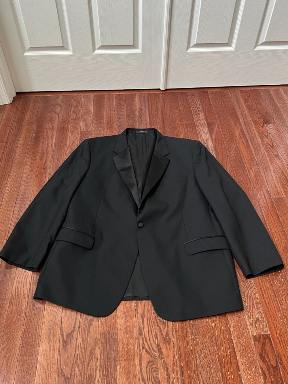 After Hours Black Tuxedo Men's Wool Blazer, Size 48R